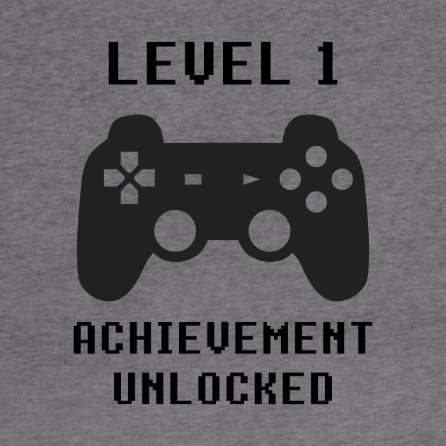 LEVEL 1 ACHIEVEMENT UNLOCKED Controller retro video games 1st birthday by rayrayray90